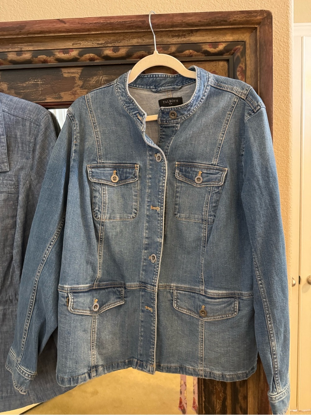 Talbots Women's Blue Denim Utility Jacket 1X